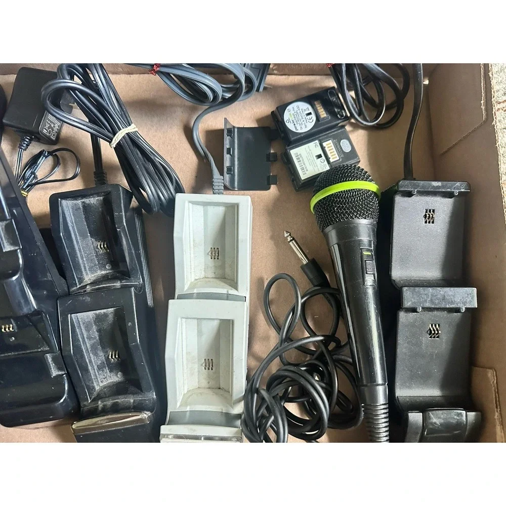 Lot Of Microsoft Xbox Chargers / Batteries / Microphone / AV Cable /Playback Kit